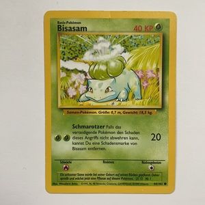 Pokémon Bulbasaur vintage 1995 German Bisasam collectible trading playing card